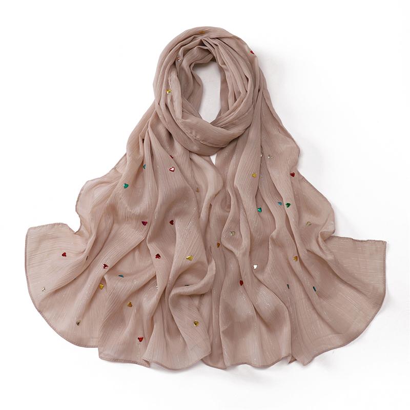 Однотонные Шифоновые Хиджабы-Шали с Кристаллами и Стразами, Длинные Блестящие Накидки, Рамадан, Мусульманские Хиджабы, Платки, Женские Исламские Тюрбаны 175x70 CM