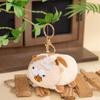 Snow Leopard Earphone Case & Plush Backpack Charm Set: Quirky Duck & Cute Cow Keychain