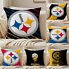 Cool P-Pittsburgh S-Steeler Cushion Cover Silky Short Plush Sofa Pillow Cover Hidden Zipper Soft Dustproof Case for Home Decor