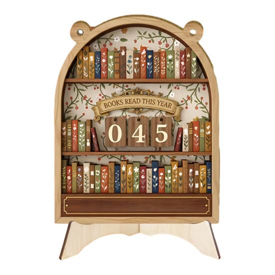Yousheng Książka Przeczytana W Tym Roku Licznik Drewniany Tracker Wyzwania Celu Czytelniczego z Numerowanymi Znakami Dekoracja Półki na Książki Prezent dla Miłośników Książek Molów Książkowych
