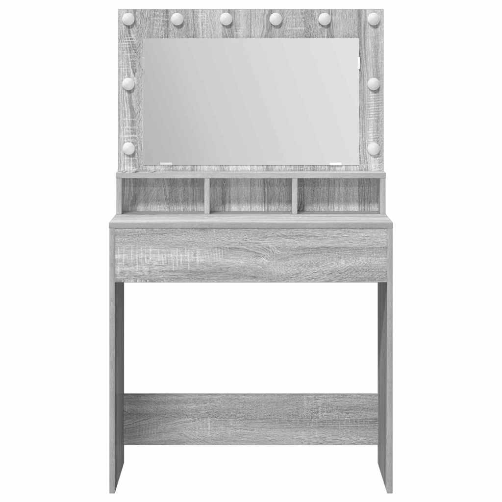 Makeup Table Grey Sonoma 78.5 x 41 x 135 cm Engineered Wood