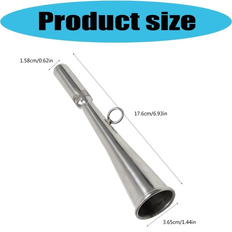 Marine Handheld Foghorn Stainless Steel Loud Air Horn High Decibel Marine Horn for Fishing Boats Yacht Accessories