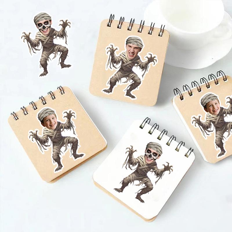 20pcs Terrible Halloween Customized Sticker Personalized DIY With Face Label Custom Hallow Paper Sealing Stickers Party Supply