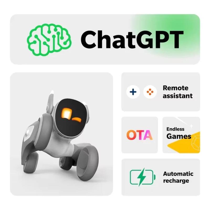 GPT-Powered AI Robot Pet | Voice Assistant, Auto-Recharging, Smart Multi-Functional Companion