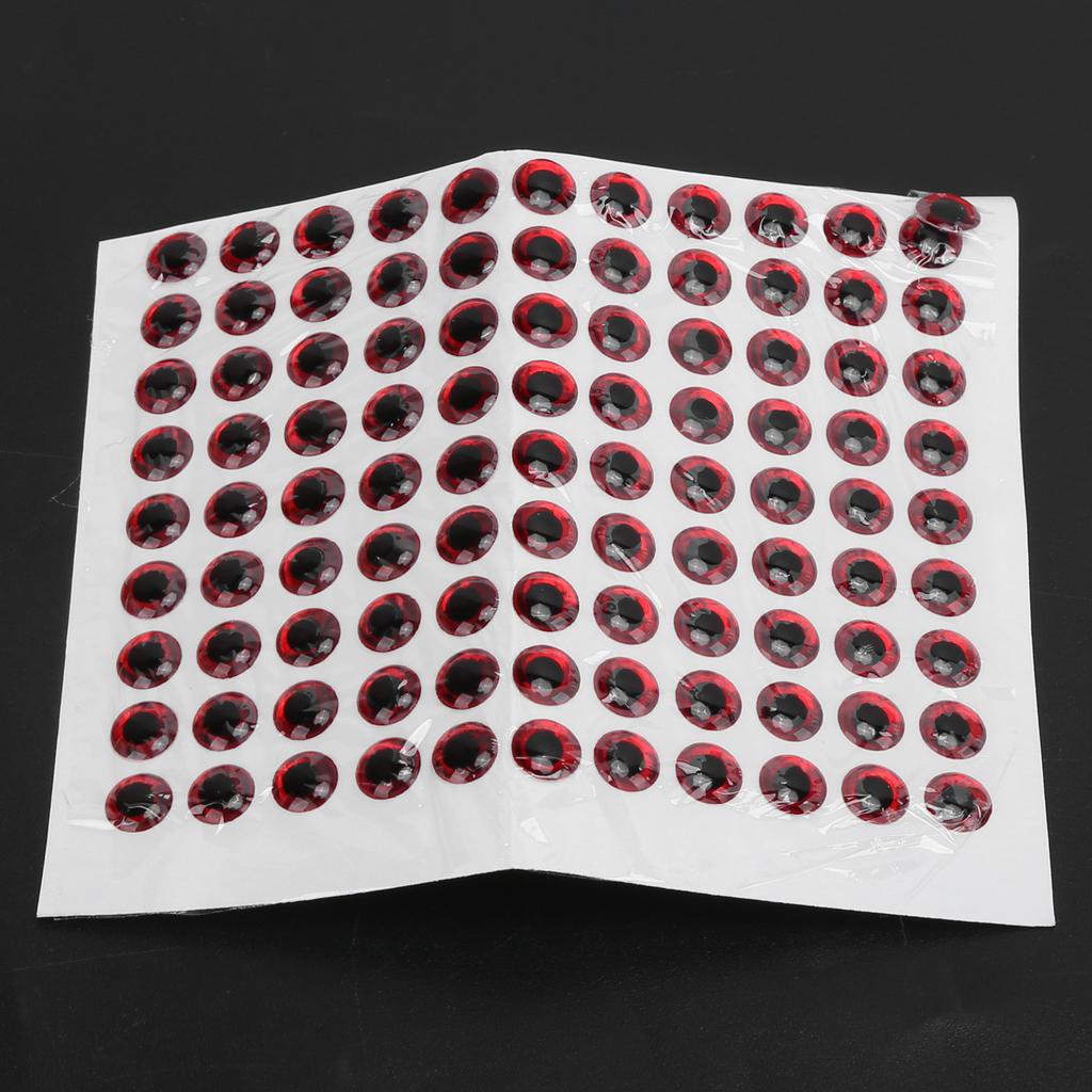 100 Stück Künstliche Fischaugen Oval 3D Falsche Fischköder-Augen Aufkleber für Köder Angelzubehör