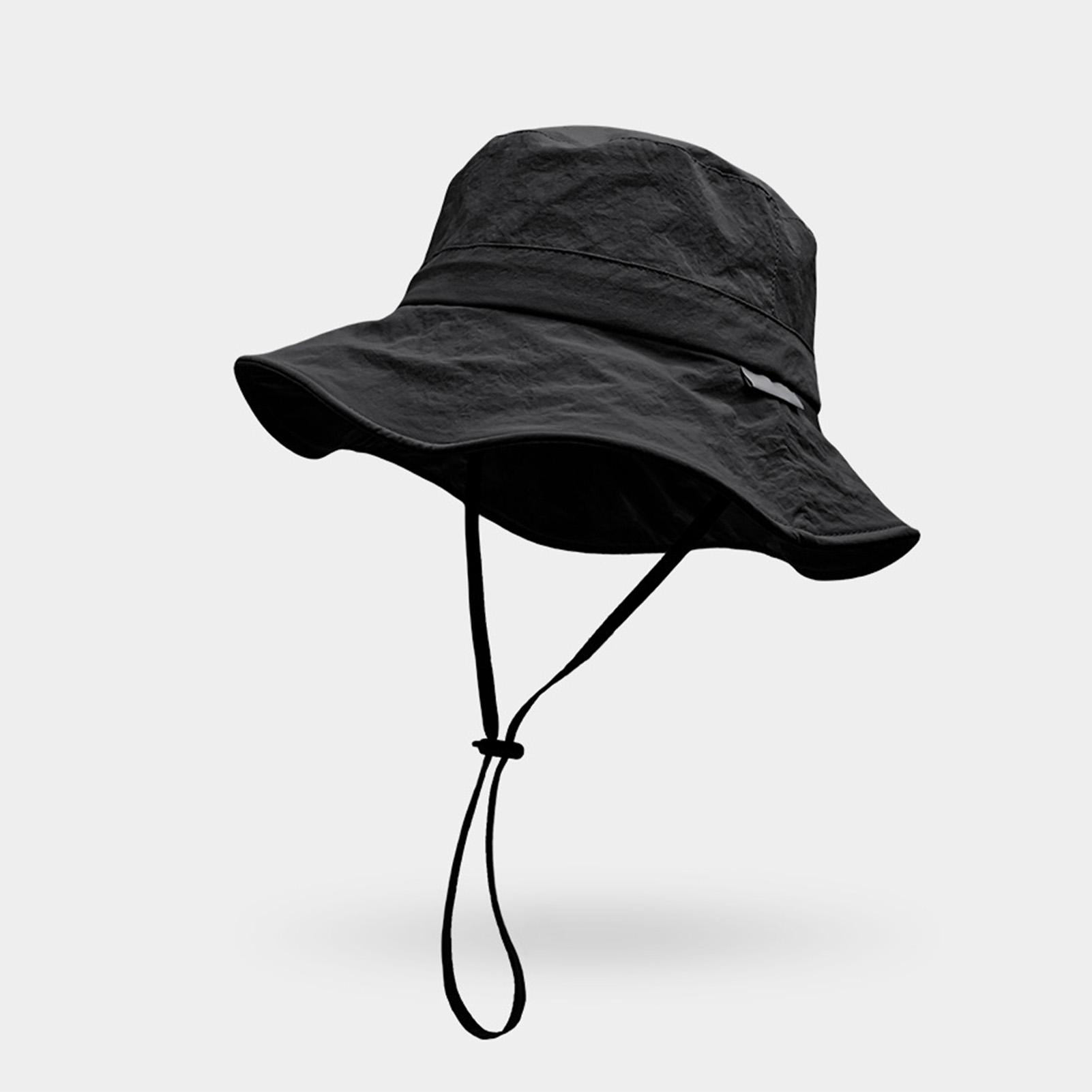 

Solid Color Sun Hats for Men Outdoor Fishing Cap Wide Brim Anti-UV Protection Women Bucket Hat Summer Hiking Fisherman Caps