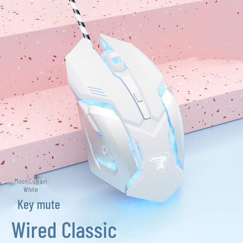 Silent Wired Luminous Mechanical Gaming Mouse for eSports and Home Office