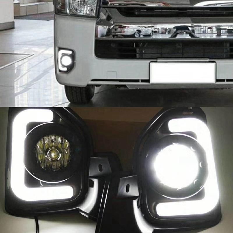 

Powerful 2Pcs LED 12V ABS Car Fog Lamp DRL Daytime Running Light For Toyota Hiace 2014 2015 2016 2017 2018 With Turn Signal