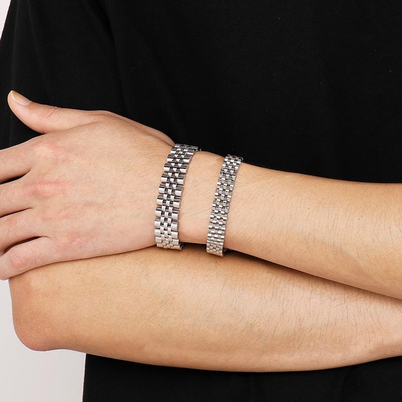 Gebogenes Edelstahlarmband & Uhrenkette für Paare - Verstellbarer europäischer & amerikanischer Stil