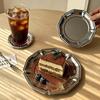 Geprägte Kuchenplatte & Tablett aus 304 Edelstahl, Retro-Untertasse, Schmuckaufbewahrung, Kleine Dekoplatte.