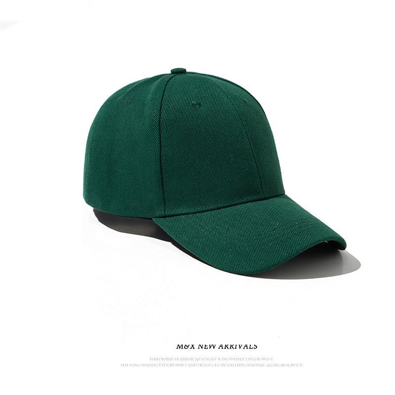 Unisex Custom Logo Solid Color Baseball Cap - Spring/Autumn Casual Korean Style for Large Head.