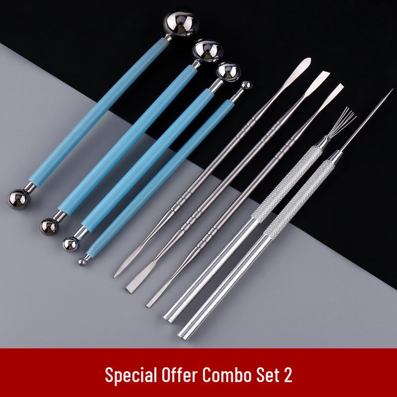 Stainless Steel Clay Sculpture Tool Set: Spatula & Eye Knife