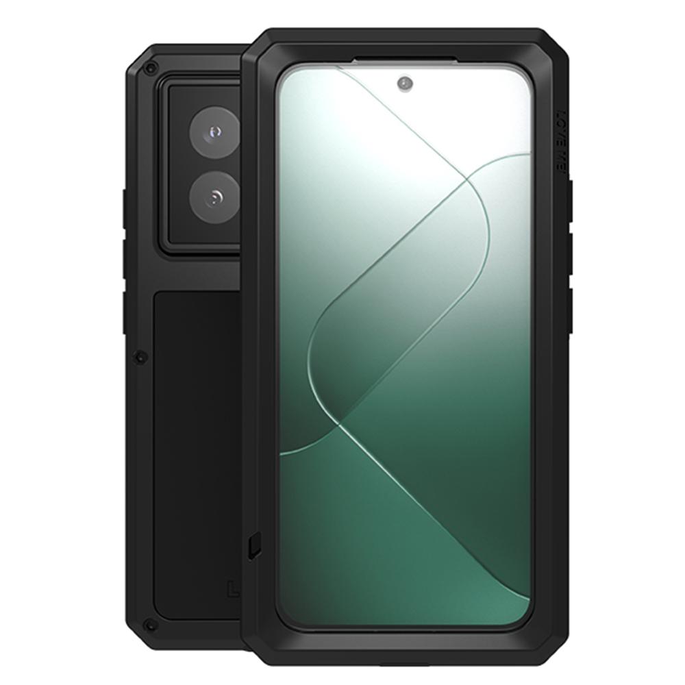 LOVE MEI For Xiaomi 14 Pro Case with Tempered Glass Film Metal+Silicone Rugged Phone Cover