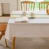 Rectangular Cotton Linen Heat Resistant Waterproof Tablecloth American Country Style for Dining Desk Tea Table