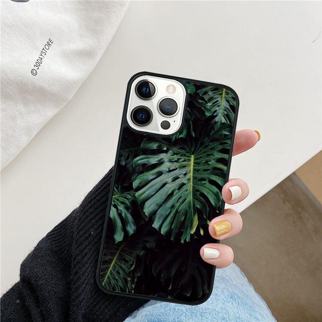 Monstera Leaves Palm Tree Flowers Phone Case Cover For iPhone 17 Air 15 16 Pro Max 14 13 12 11 Pro Max Plus