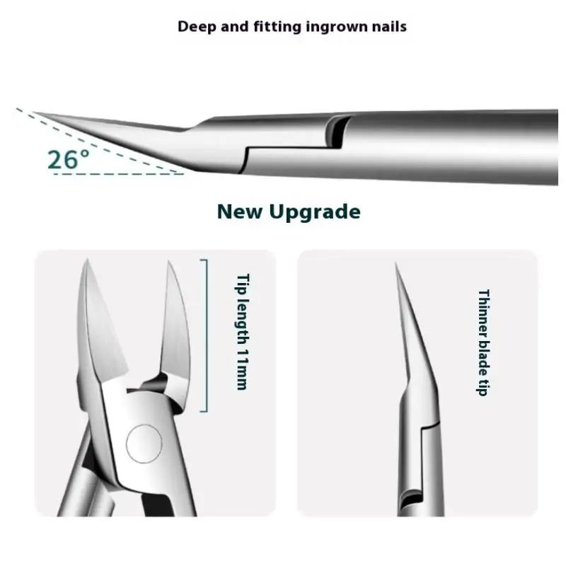 Professional Toe Nail Clippers Thick Ingrown Toenails Large Wide Jaw Opening Slanted Long Handle Fingernail Scissors Manicure