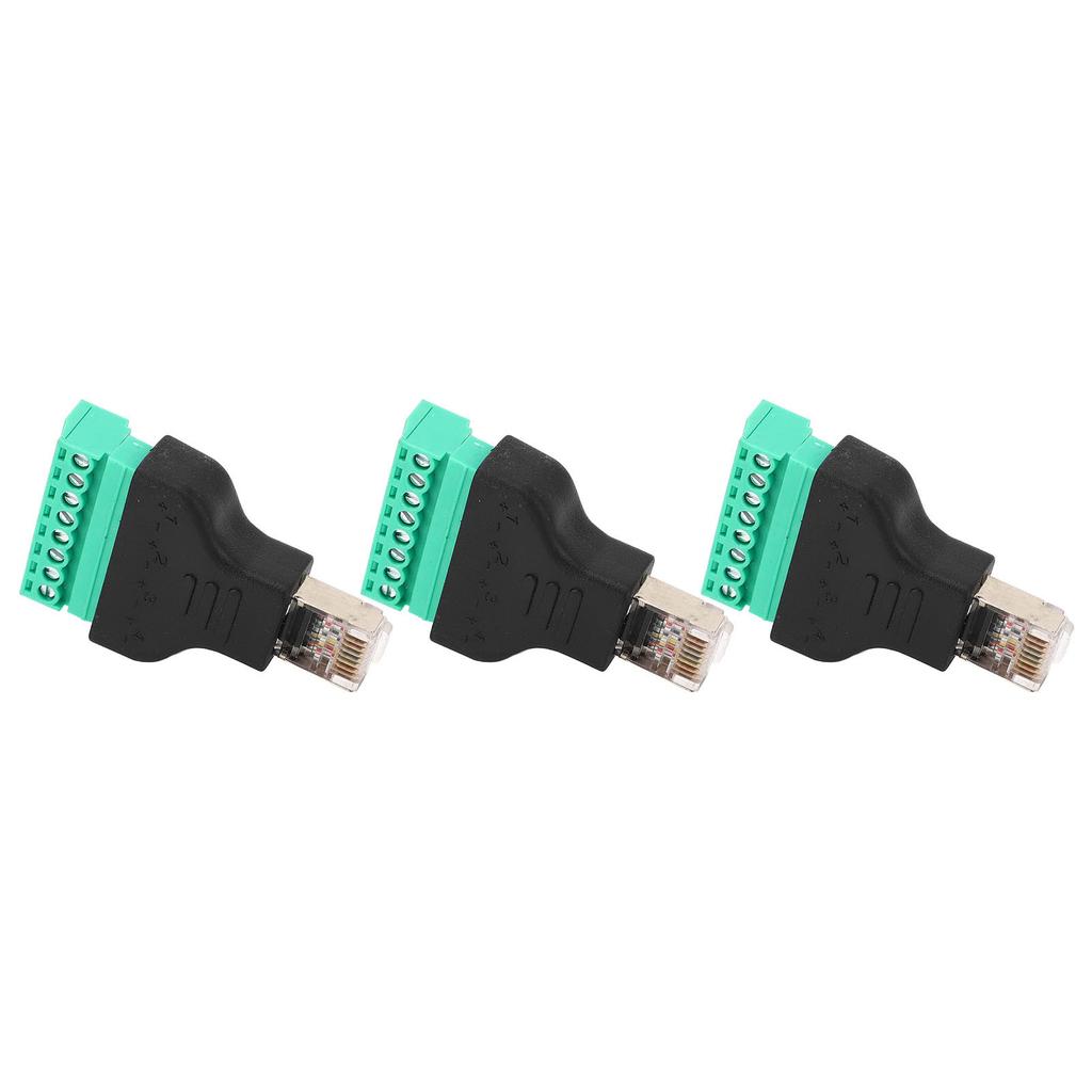 3Pcs RJ45 Screw Terminal Adapter RJ45 Female Thread To 8 Pin Network Connector Welding Free