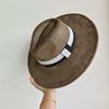 Elastisches Band Buntes Wildlederhut Herbst und Winter Damenfilzhut Breitkrempiger Hut Britischer Stil Retro Herrenhut Gorras Hombre