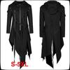 Men's Punk Hooded Jacket Black Gothic Retro Cosplay Hoodie Halloween Costume
