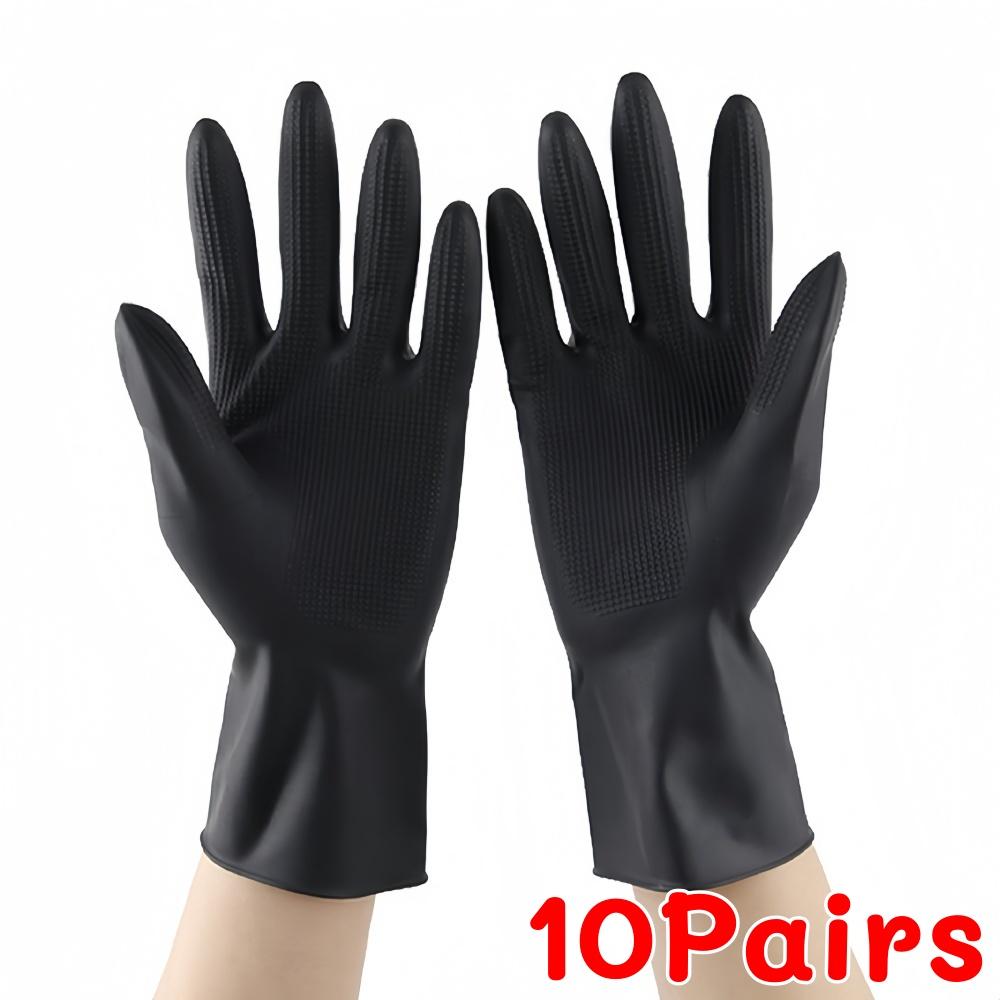 Heavy Duty Latex Gloves Multi-purpose Kitchen Dishwashing Scrub Gloves Household Non-slip Wear-Resistant Black Work Latex Gloves