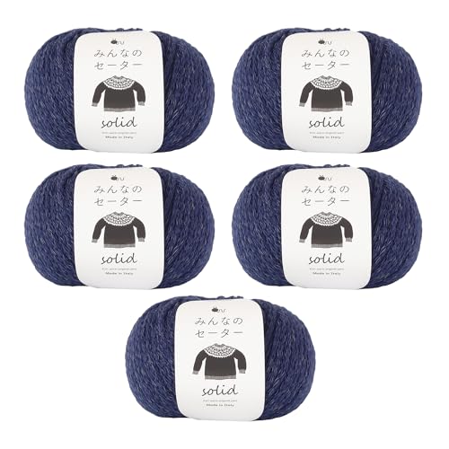 

Knitworm Everyone s Sweater Solid Yarn, 5-Pack (Navy Blue)