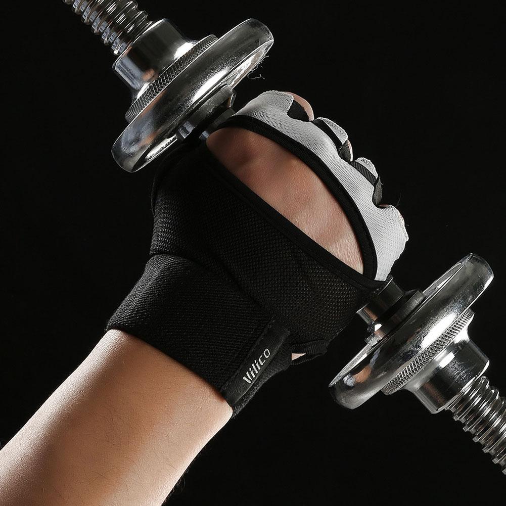 1 Pair Sports Fitness Half-Finger Gloves Breathable Back Design Non-Slip Prevent Calluses Gloves for Yoga and Outdoor Cycling