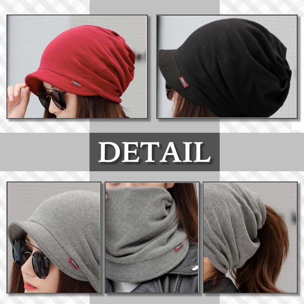 CHROME CRANE Knit Neck Warmer with Stylish and CB024 Women's Hat, Headband, Brim, Casual, (02.Black)