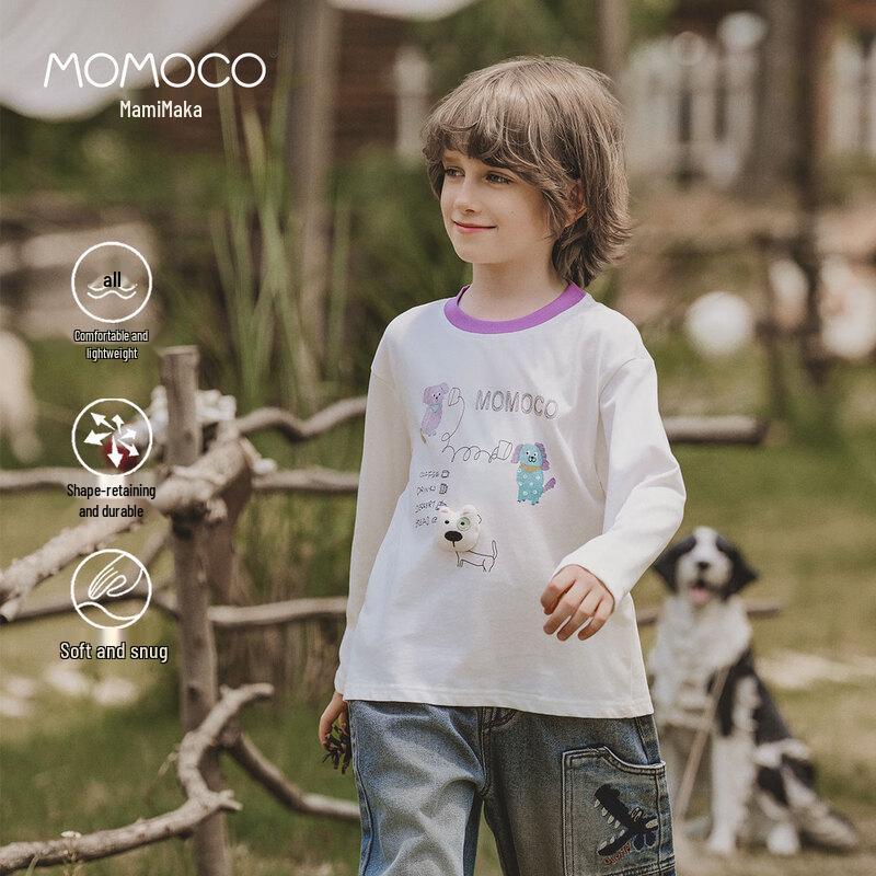Мальчишеская футболка с длинным рукавом из чистого хлопка MOMOCO 105
