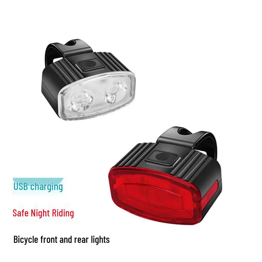 Super Bright Rechargeable Bike Headlight & Taillight Set for Night Riding