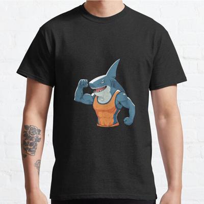 Mode Homme Décontracté Manches Courtes Coupe Shark Tops Esthétique Vintage T-shirts Oversize