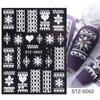 Slider Decals New Year Design Winter Charms Flower Snowflakes Nail Sticker 5D Embossed Christmas