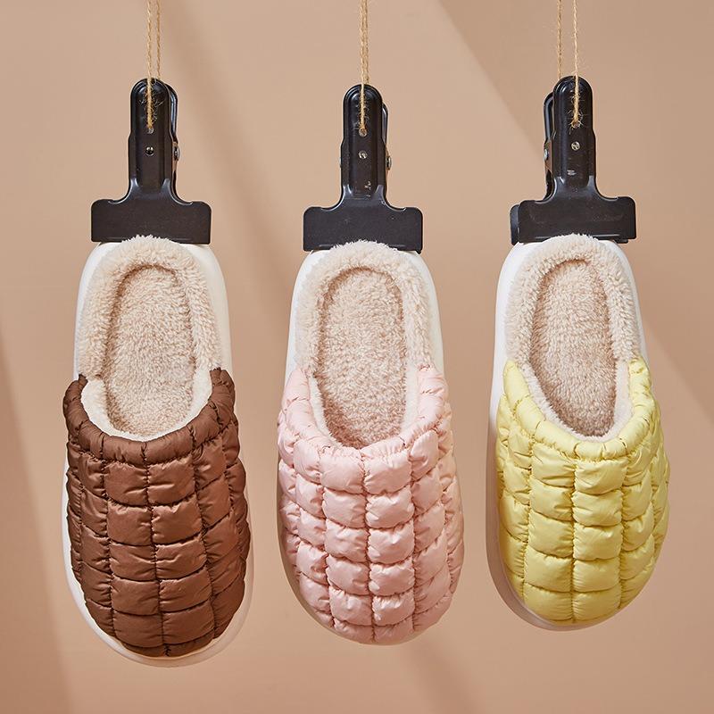 New autumn and winter cotton slippers warm women's waterproof couple indoor velvet slippers home