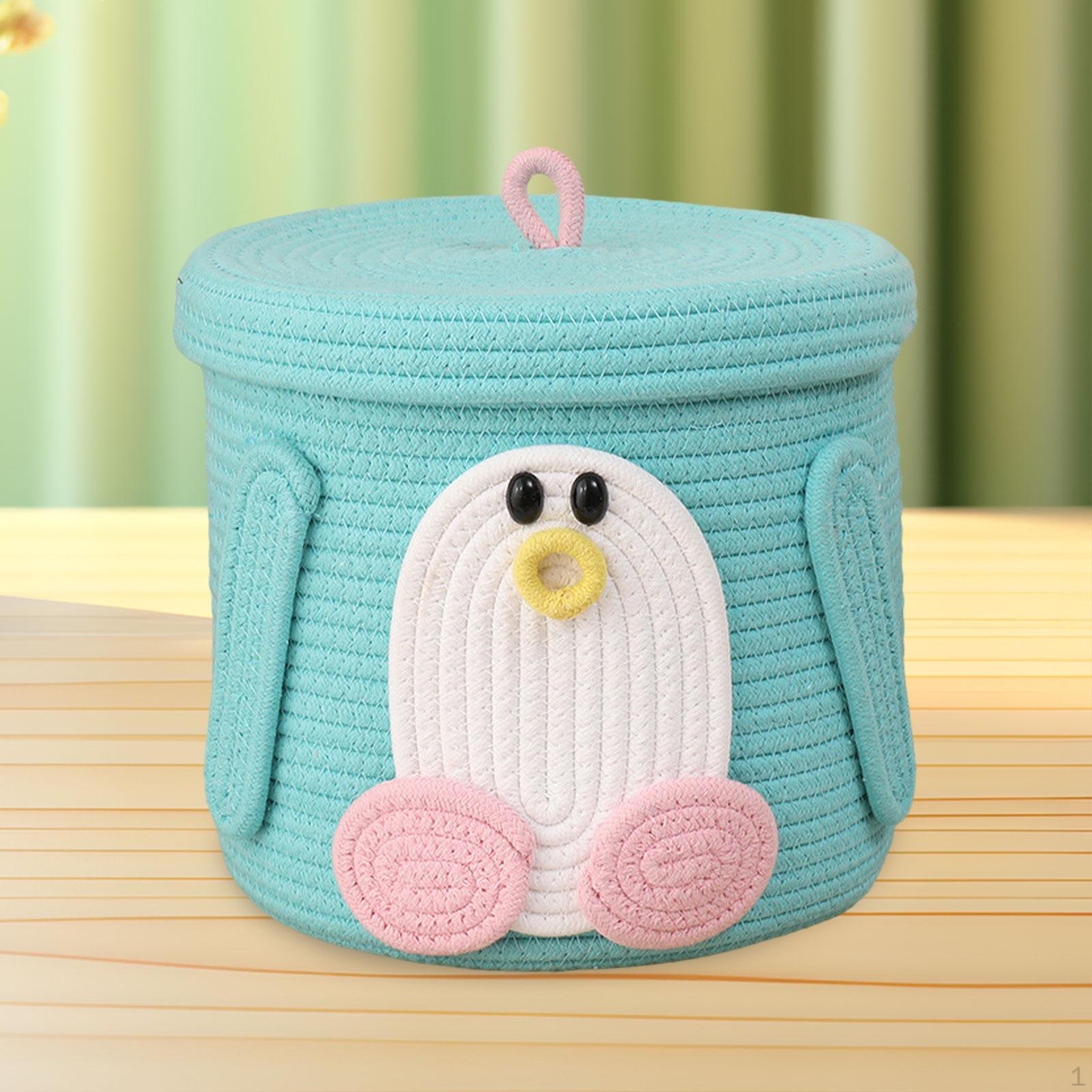 

Корзина для хранения из хлопковой веревки, плетеная игрушка для собак, универсальный декоративный ящик 25 cmx25 cmx24 cm