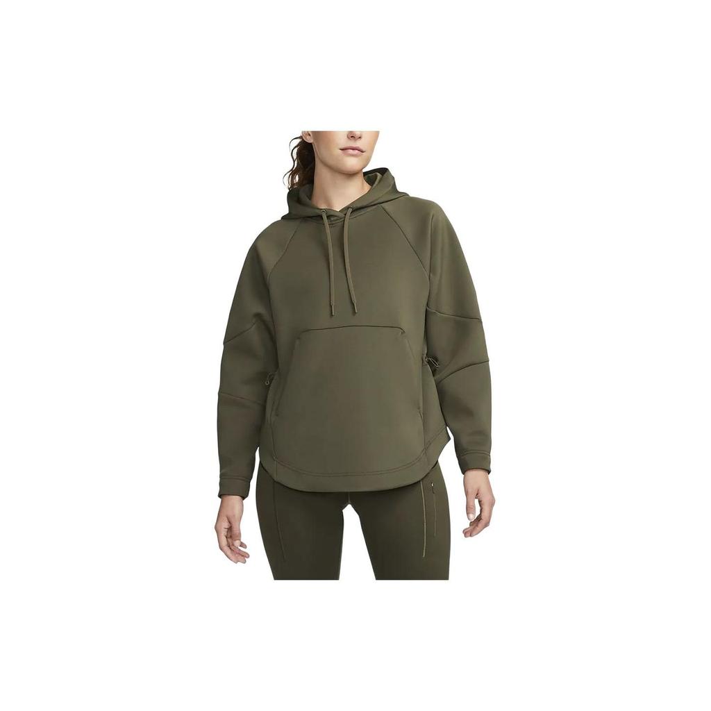 Nike Dri-Fit Solid Color Hooded Casual Long Sleeve Sweatshirt Women sweatshirt Khaki-Green FB5226-325