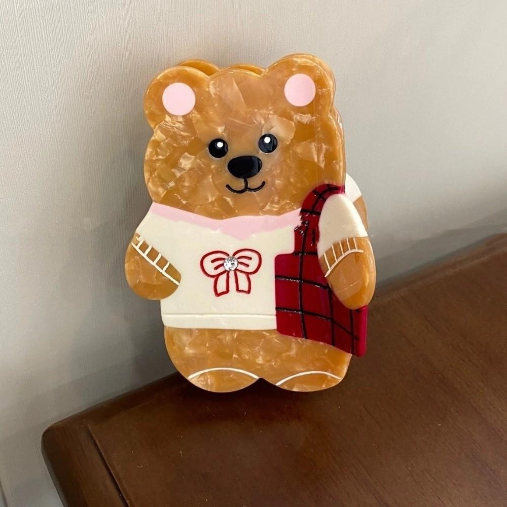 Korean Style Cute Hair Carb Clip Acetic Acid Small Hair Claw Lovely Cartoon Bear Shark Clip  Female