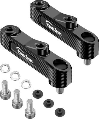 Kaedear Motorrad Spiegeladapter Offset Spiegelerhöhung Aluminiumlegierung M8/M10 Rechts- und Linksgewinde 2 Stück