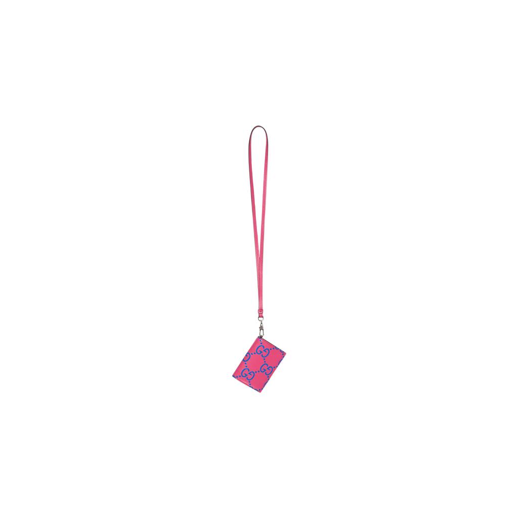 Gucci GG Print Textured Snap Closure Leather Card Holder Women accessories Pink 725477-AABCZ-5745