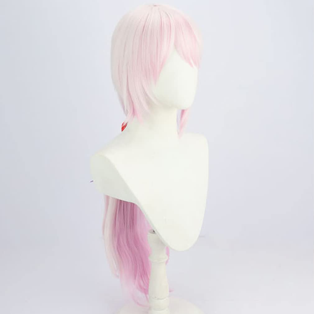 LAOBAO Cosplay Wig - Shiina Yuika (Gorisuner) Psychic - Pink Ponytail Long Wig - Heat Resistant - Costume Accessory for Parties, Festivals, Halloween,