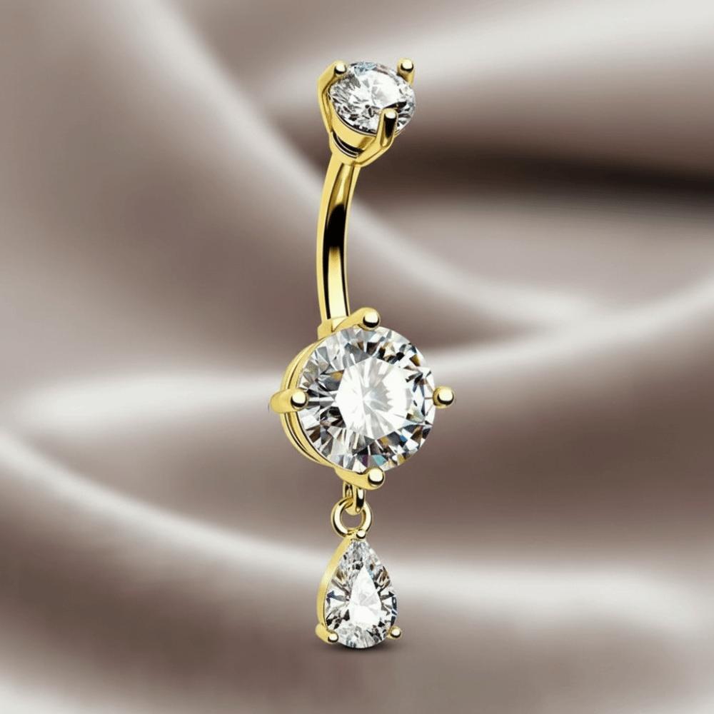 Teardrop Shape Navel Ring Crystal Belly Piercing Jewelry Fashion Belly Button Rings Daily
