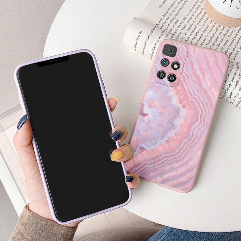 Marble Pattern Phone Case For Redmi 10 Redmi10 Protective Cover Case Pink Gold Marble Soft Silicone Funda For Xiaomi Redmi 10