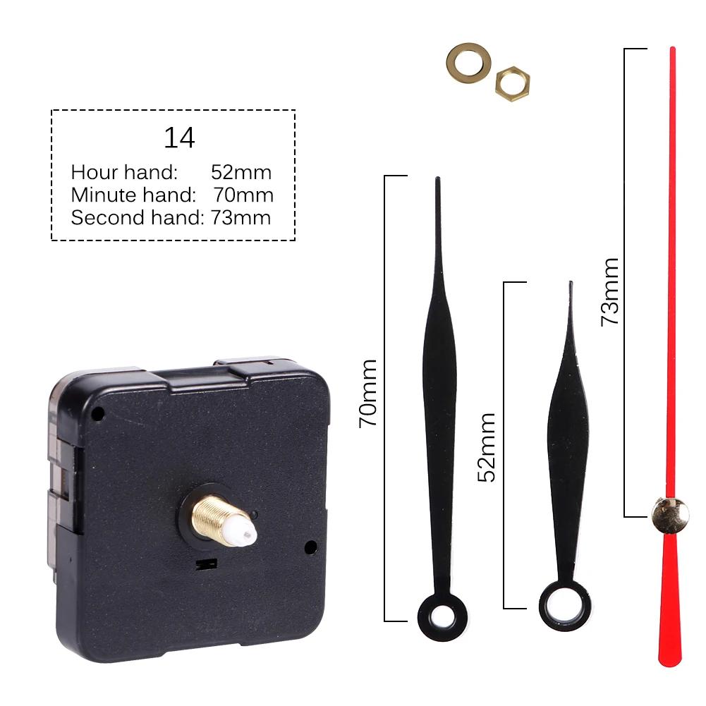 Quartz Clock Movement With Hand Mechanism Clock Repair Replacement Shaft Length 12mm (9/20 Inch) Thread Length 5mm(1/5 Inch)