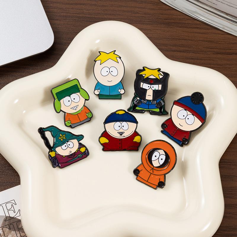 

South Park cartoon character brooch creative cute character student bag clothing decoration brooch badge (As shown-2229)-