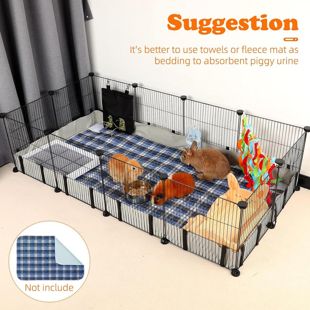 Waterproof Guinea Pig Cage Liner Bottom for C & C Grids Habitat, 56“*27” Washable Guinea Pig Cage Tarp Base for Rabbits Hamsters Hedgehogs