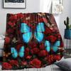 1PC 3D Butterfly Print Flannel Blanket, High Quality All Seasons, Home Decor, Warmth and Comfort, Perfect for Christmas Gifts