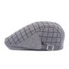 Plaid Wool Hat Men And Women British Beret Season Wool Thickened Forward Hat Warm Hat