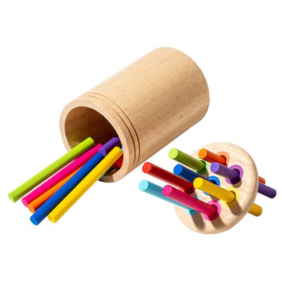Wooden Learning Color Sorting Toy Eco-friendly Smooth Edge Burr-free Fine Motor Skills Sensory Toys Montessori Toys