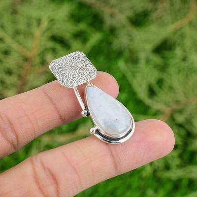 Rainbow Moonstone Pendant 925 Sterling Silver Pendant Handmade Gemstone Jewelry Unique Pendant Gifts For Him