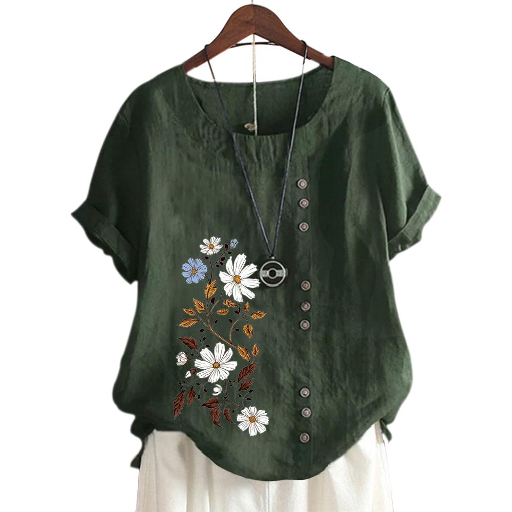 Všestranný top s krátkým rukávem a kulatým výstřihem v 11 barvách pro ženy