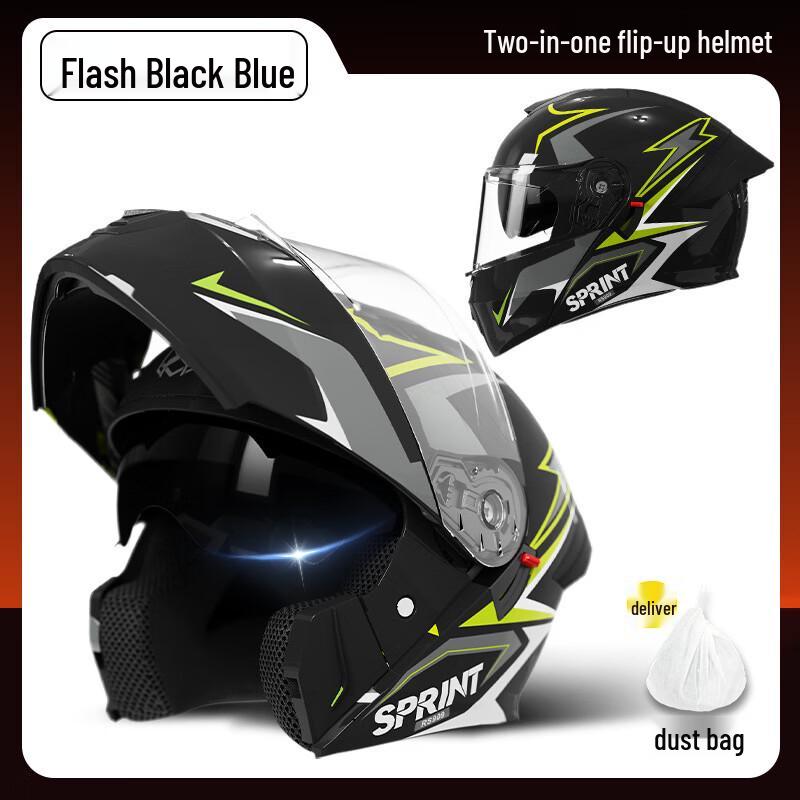 Miling Motorcycle Flip-Up Dual Visor Helmet Universal
