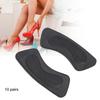 10 párů houbičkových nálepek na paty šetrných k pokožce, nálepky na paty, náplasti na přední část chodidla pro péči o nohy (Černá)